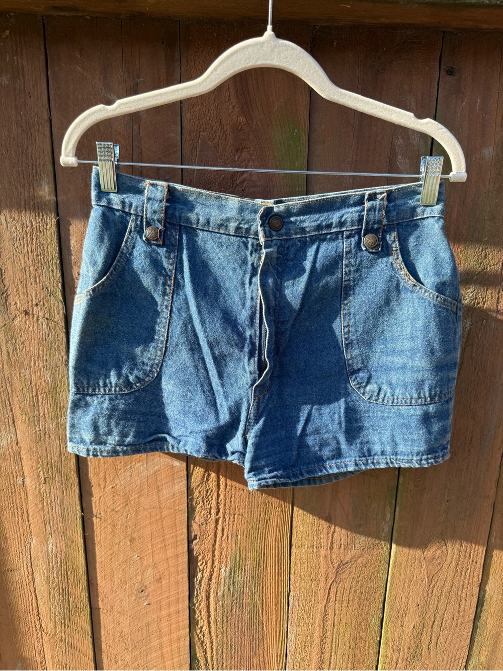 Classic High-Waist Blue Denim Shorts